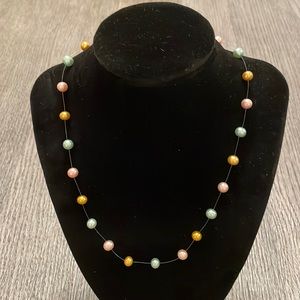 Multi colored pearl necklace